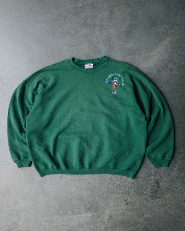 1990s Club Corre Sun Faded Green Boxy Sweatshirt - Size: XX-Large